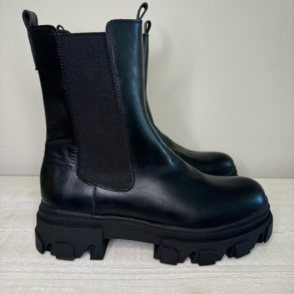 DREAM PAIRS Block Chelsea Platform Ankle Booties Black Womens Boots Size 9 - Picture 1 of 9